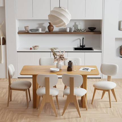 67" Natural Wood Double Pedestal Base Dining Table
