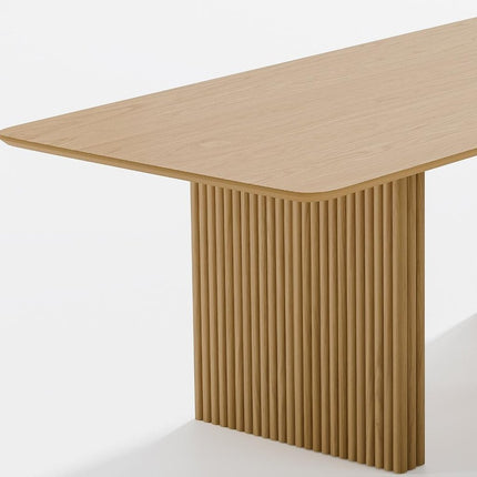 79" Natural Solid Wood Double Pedestal Base Square Dining Table