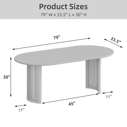 67" Walnut Wood Double Pedestal Base Oval Dining Table