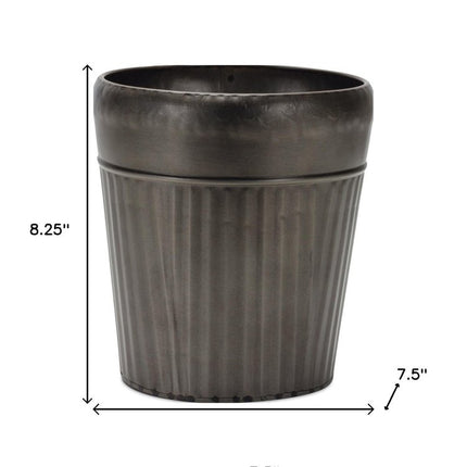 Set of Three Pewter Metal 12 Ounce Round Pot Planters