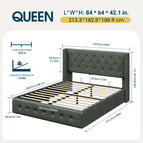 Button-Linen-Dark Grey / Queen