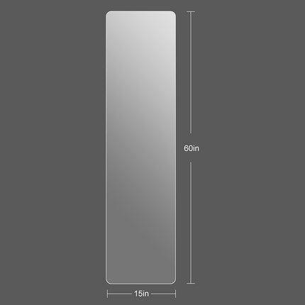 59" Silver Square Frameless Full Length Hanging Mirror