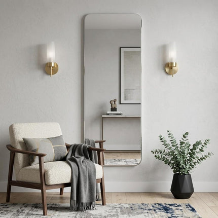 55" Silver Square Frameless Full Length Hanging Mirror