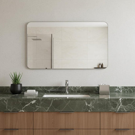 30" Silver Square Frameless Bathroom Vanity Mirror