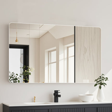 30" Silver Square Frameless Bathroom Vanity Mirror