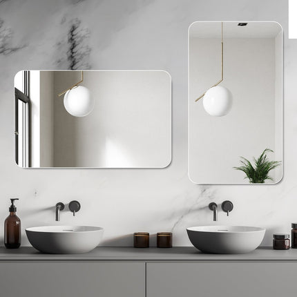 30" Silver Square Frameless Bathroom Vanity Mirror