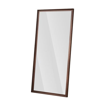 71" Burnished Brown Wood Square Wall Mounted And Leaning Framed Full Length Mirror