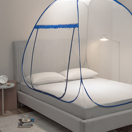Easy Pop-Up Mongolian Yurt Mosquito Net - 100% Polyester Canopy with Steel Wire Frame - 360-Degree Protection, Portable & Foldable Bed Tent with U-Shaped Zipper - Breathable & Washable - Insect Shield for Bedroom Comfort & Ou