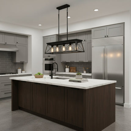 5 Light Geometric And Kitchen Island Ceiling Light
