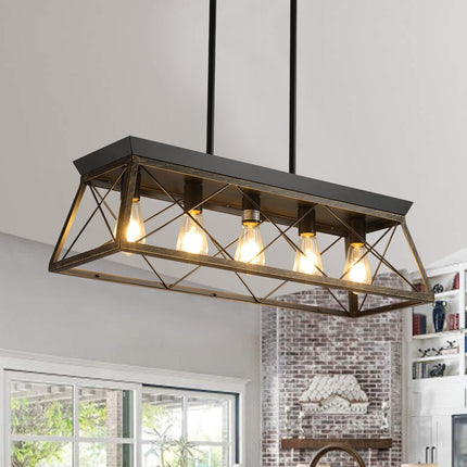 Kitchen Island 5 Light Metal Ceiling Light
