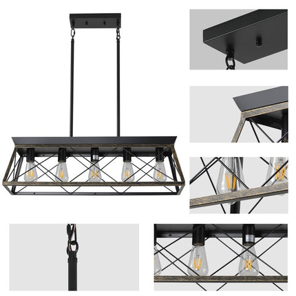 Kitchen Island 5 Light Metal Ceiling Light