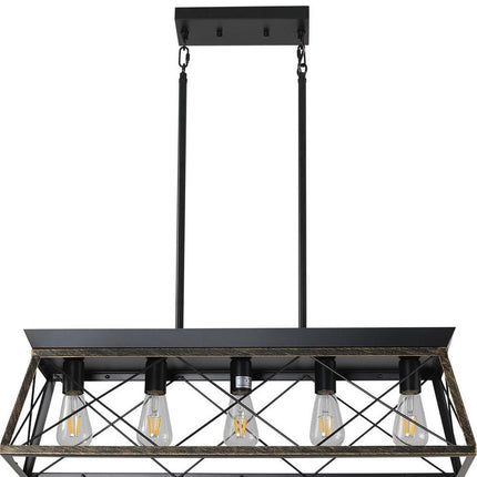 Kitchen Island 5 Light Metal Ceiling Light