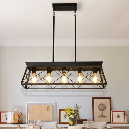 Kitchen Island 5 Light Metal Ceiling Light