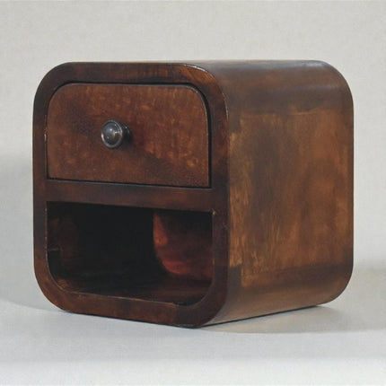 8" Chestnut Solid Wood One Drawer Floating Nightstand