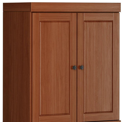 72" Coffee Solid Wood Four Door Pantry Or Storage Closet