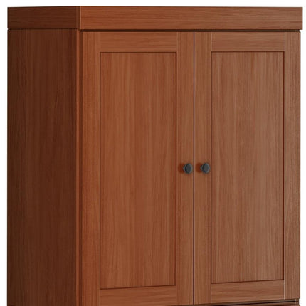 72" Coffee Solid Wood Four Door Pantry Or Storage Closet