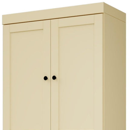 72" Yellow Solid Wood Four Door Pantry Or Storage Closet