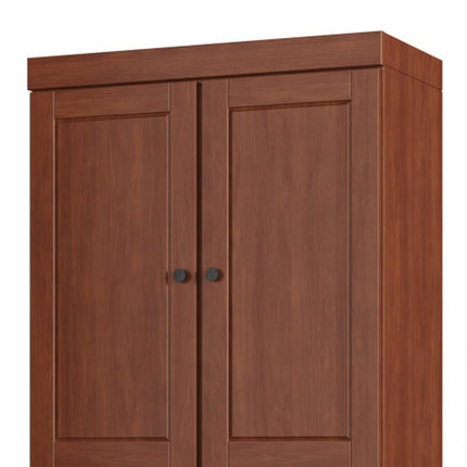 72" Coffee Solid Wood Four Door Two Drawer Pantry Or Storage Closet