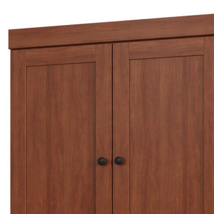 72" Coffee Solid Wood Four Door Two Drawer Pantry Or Storage Closet