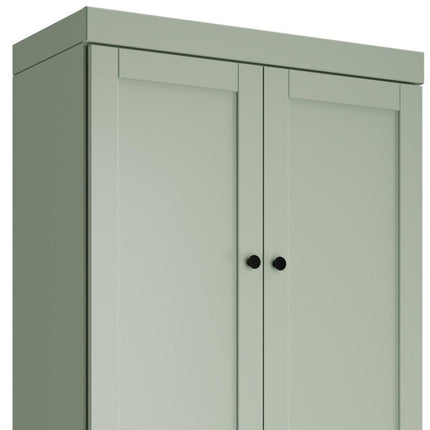 72" Sage Solid Wood Four Door Two Drawer Pantry Or Storage Closet