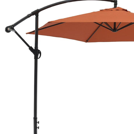 97" Orange Polyester Hexagonal Cantilever Patio Umbrella with Stand
