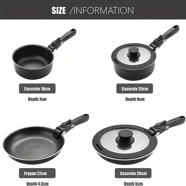 Non-Stick Cookware Set Non-Stick Pans And Pots With Removable Handles,