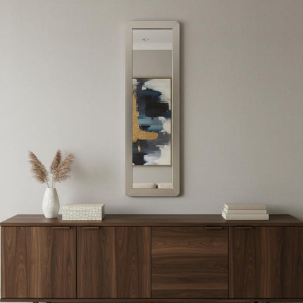 83" Silver Metal Leaning And Wall Mounted Framed Accent Mirror
