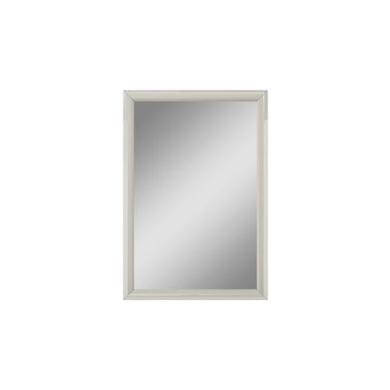 47" Light Gray Wood Wall Mounted And Dresser Mount Framed Accent Mirror
