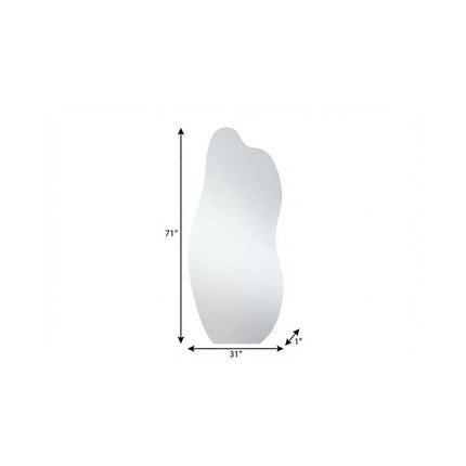 71" Clear Abstract Freestanding Frameless Accent Mirror