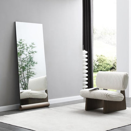 73" Brown Leaning Frameless Accent Mirror