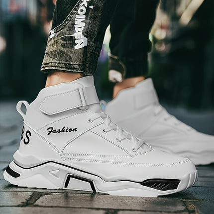 Unisex Mid-Top Sneakers - White & Black