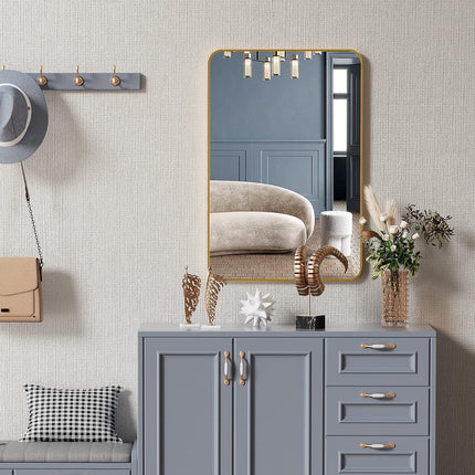 36" Gold Aluminum Framed Accent Mirror