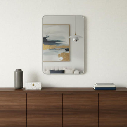 36" Silver Aluminum Framed Accent Mirror