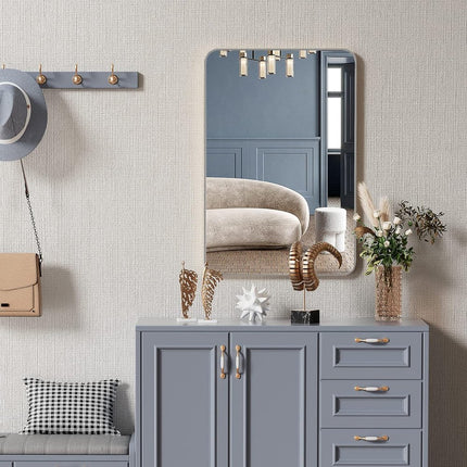 36" Silver Aluminum Framed Accent Mirror