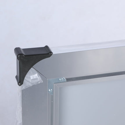 32" Silver Aluminum Lighted Framed Bathroom Vanity Mirror