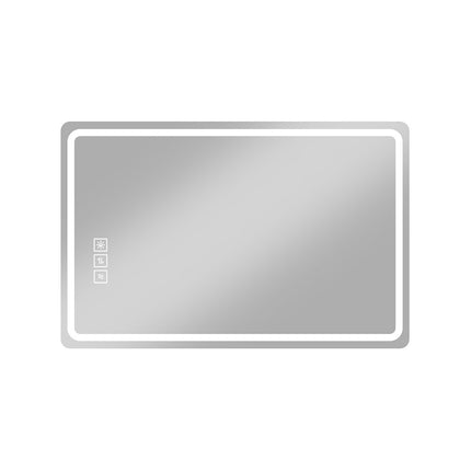 32" Silver Lighted Frameless Bathroom Vanity Mirror