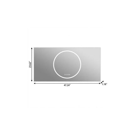 24" Silver Lighted Frameless Bathroom Vanity Mirror