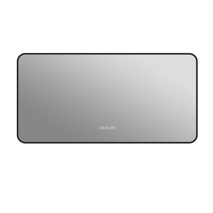 24" Black Aluminum Lighted Framed Bathroom Vanity Mirror
