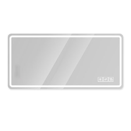 28" Silver Lighted Frameless Bathroom Vanity Mirror