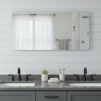28" Silver Lighted Frameless Bathroom Vanity Mirror