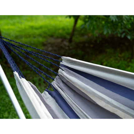 Gray Striped Single Spreader Bar Hammock