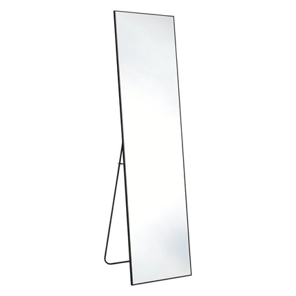 59" Black Aluminum Freestanding And Wall Mounted Framed Full Length Mirror