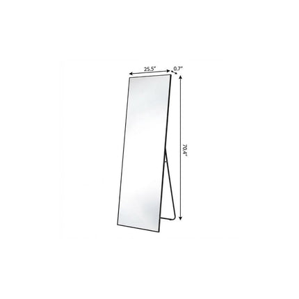 70" Black Aluminum Freestanding Framed Full Length Mirror