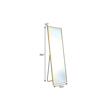 70" Gold Aluminum Freestanding Framed Full Length Mirror