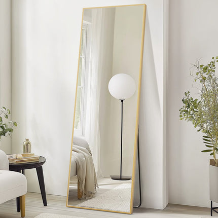 70" Gold Aluminum Freestanding Framed Full Length Mirror