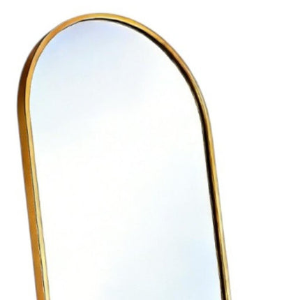 70" Gold Aluminum Arch Freestanding Framed Full Length Mirror