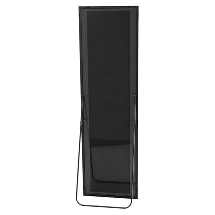 56" Black Aluminum Freestanding And Wall Mounted Framed Full Length Mirror