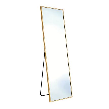 56" Gold Aluminum Freestanding And Wall Mounted Framed Full Length Mirror