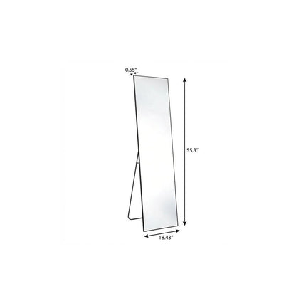 55" Black Aluminum Wall Mount Leaning Or Freestanding Framed Full Length Mirror