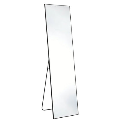 67" Black Aluminum Freestanding And Wall Mounted Framed Full Length Mirror